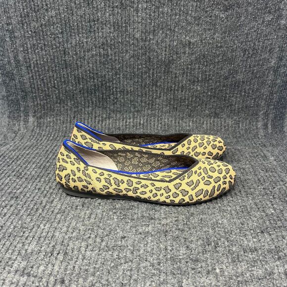 Rothy’s The Flat Round Toe Cheetah Animal Print Slip On Limited Women’s 7.5 - Picture 2 of 6